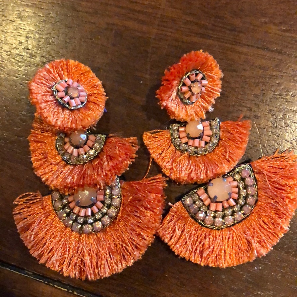 Super Cute Orange Statement Earrings - image 1